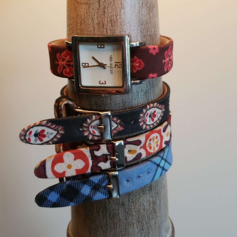 Vera Bradley watch with four interchangeable bands